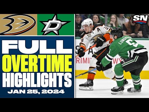 Anaheim Ducks at Dallas Stars | FULL Overtime Highlights - January 25, 2024