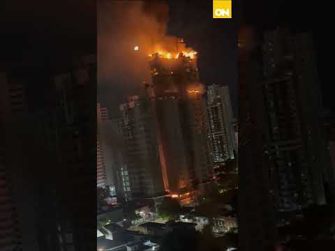 Incendio arrasa con edificio en construcción en Torre barrio de Recife, Brasil.