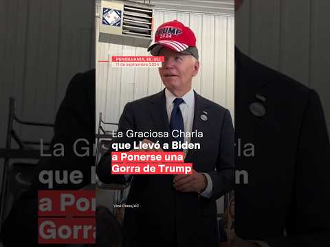 La graciosa conversación que llevó a Biden a ponerse una gorra de Trump - N+ #Shorts