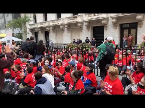 Dozens of pro-Palestinian protesters arrested outside New York Stock Exchange