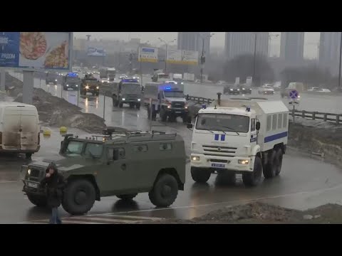 Russian special police force vehicles arrive at scene of Moscow concert hall shooting
