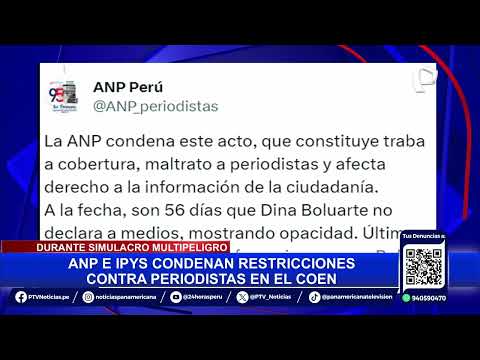 Gremios periodísticos condenan encierro de reporteros durante simulacro con Dina Boluarte