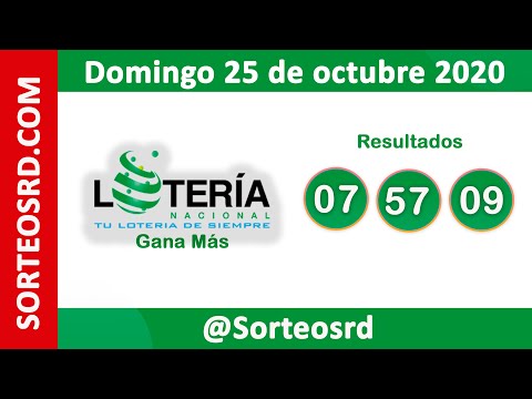 Loteria Nacional Gana Más  en VIVO   / Domingo 25 de octubre 2020