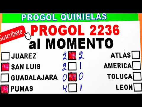 Progol 2236 Resultados al Momento | progol 2236  | progol Revancha 2236