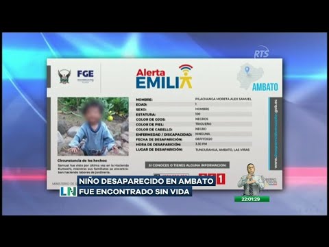 Niño desaparecido en Ambato fue encontrado sin vida