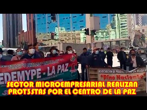 SECTORES DE MICROEMPRESA R3ALIZAN  MITIN DE PROT3STAS POR EL CENTRO DE LA PAZ-BOLIVIA..