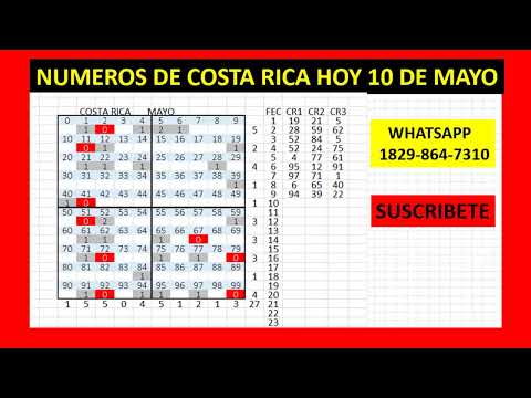 NUMEROS DE COSTA RICA HOY 10  DE MAYO MR TABLA