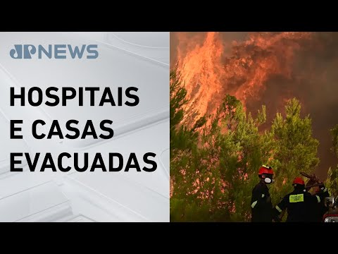 Forte incêndio florestal se aproxima de Atenas, na Grécia