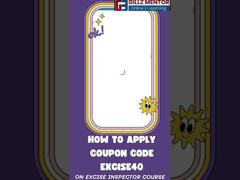 HOW TO APPLY COUPON CODE **EXCISE40** | STEP BY STEP | EXCISE INSPECTOR COURSE | GILLZ MENTOR APP