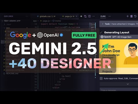 Gemini 2.5 Pro + OpenAI's GPT-4O Designer: This FULLY FREE AI Coding Workflow IS AMAZING!
