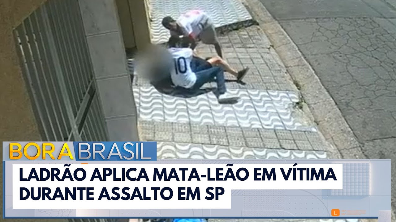 Ladrão aplica mata-leão em vítima durante assalto em SP