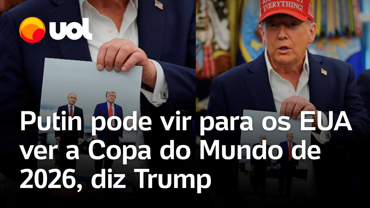 Trump elogia foto de Putin e diz que russo pode vir aos EUA para ver a Copa do Mundo de 2026