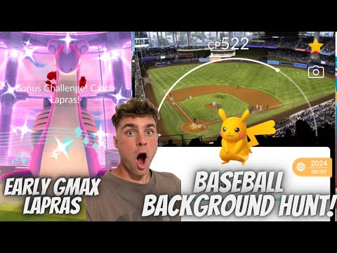 ホビーの動画サムネイル - ✨Shiny EXCLUSIVE Baseball Background Pikachu Hunt and EARLY GMAX Lapras Raids in Pokemon Go!✨