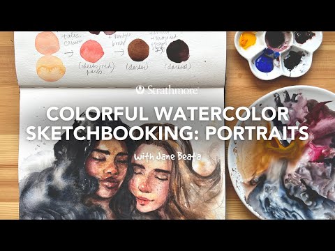 Colorful Watercolor Sketchbooking with Jane Beata | Stylized Portraits