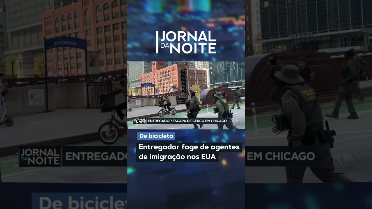 Entregador de comida foge de bicicleta de agentes de imigração nos EUA