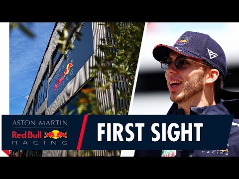 Our new home away from home! | Pierre Gasly sees the Red Bull F1 Energy Station for the first time.