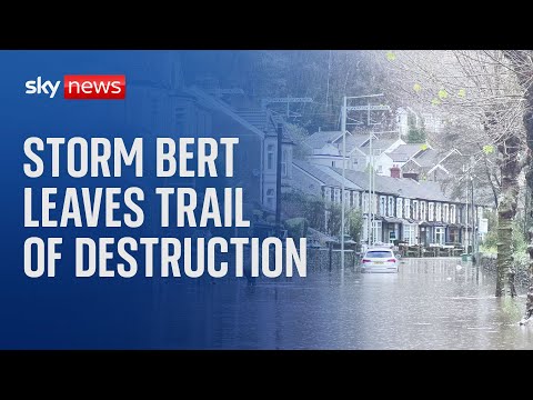 'There wasn't enough time to get out': Storm Bert clean-up operation begins across the UK