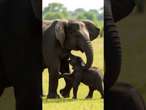 Elephant loves his calf #shortsfeed #animals #shortvideo #wildlife #funny