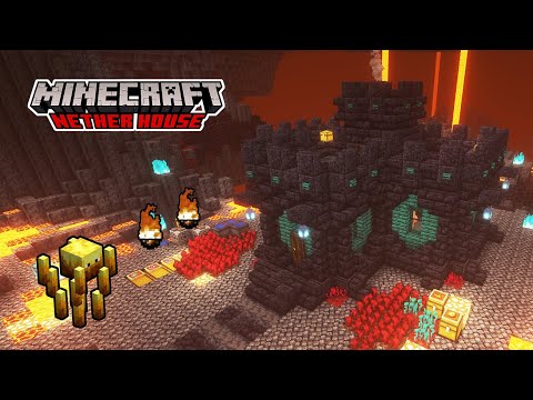 🌋 Minecraft : How to Build a Nether House : Starter House Tutorial 🌋
