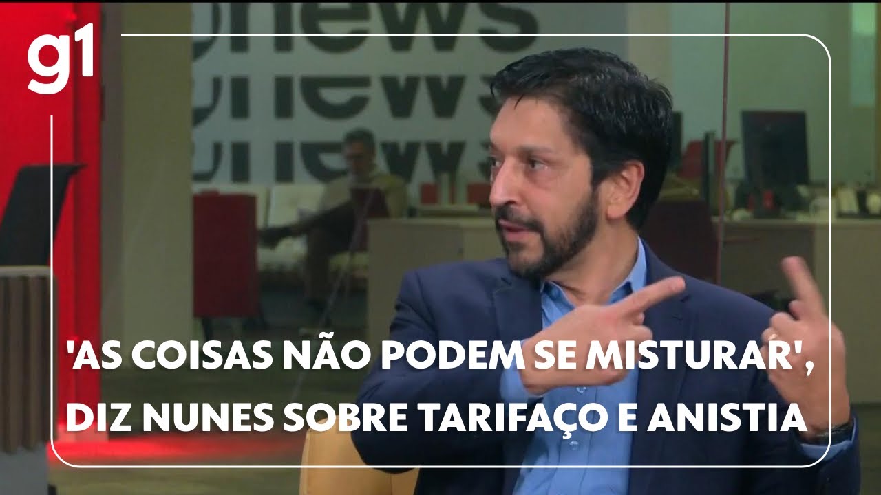Nunes sobre tarifaço de Trump e anistia a Bolsonaro As coisas não podem se misturar g1
