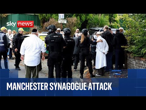Emergency services at scene of Manchester synagogue attack