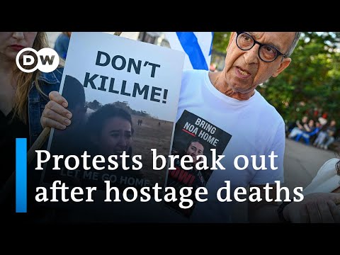 Protests erupt in Israel after IDF says it mistakenly killed three hostages | DW News