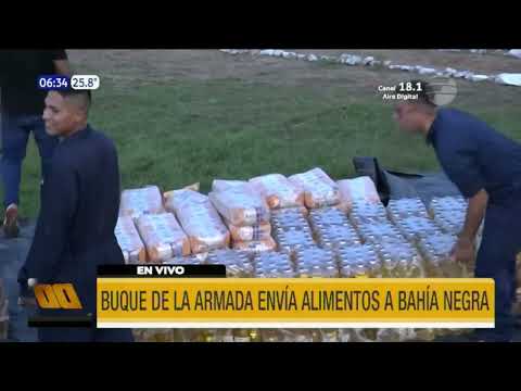 Buque de la Armada traslada alimentos a familias aisladas en Bahía Negra