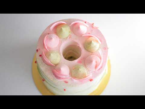 桜葉の塩気が香る抹茶シフォンケーキの作り方　サラダ油不使用で濃厚♪