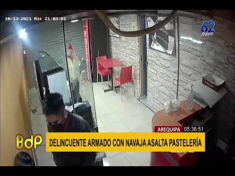 Arequipa: Delincuente armado con navaja asalta una panadería