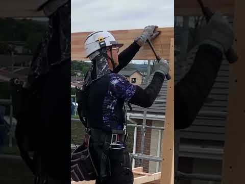 One-day framing of a highly airtight and highly insulated custom house in Yahaba Town, Prefecture