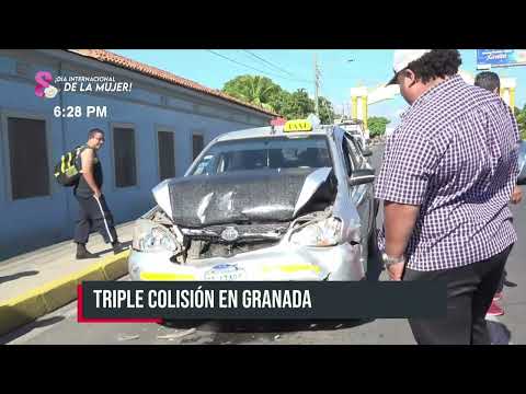 En Granada se registró una triple colisión, provocado por un taxista - Nicaragua