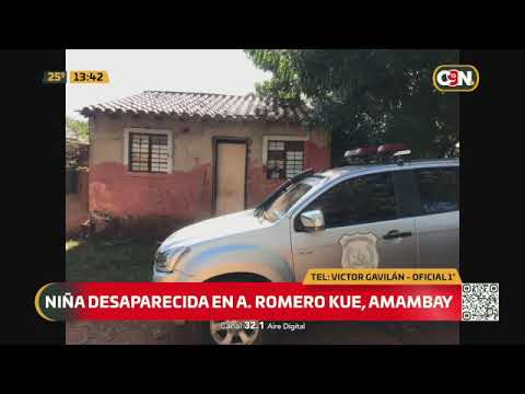 Niña desaparecida en A. Romero Kue, Amambay