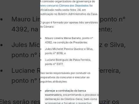 #CÂMARA DOS DEPUTADOS - COMISSÃO FORMADA#