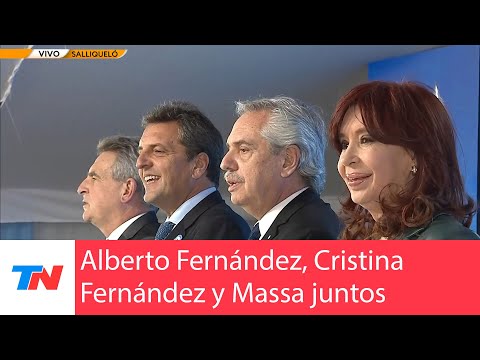 ALBERTO FERNÁNDEZ, CRISTINA KIRCHNER Y MASSA JUNTOS: Inauguran el gasoducto Néstor Kirchner