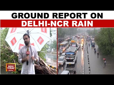 Red Alert In Delhi-NCR: Heavy Rains Cause Waterlogging, Flight Delays, And Uprooted Trees
