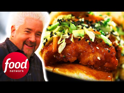 Guy Fieri & Judges AMAZED By Coffee-Chilli Sauce And Doughnut-Crusted Chicken | Guy’s Grocery Games