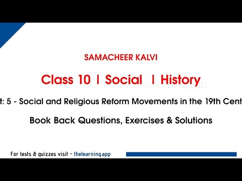 Social and Religious Reform Movements in the 19th Century | Class 10 | Social | History | Samacheer
