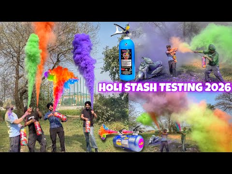 Holi Stash Testing With Friends 2026 😱  Colour Jet , Balloons , Pichkari , SKY SHOTS