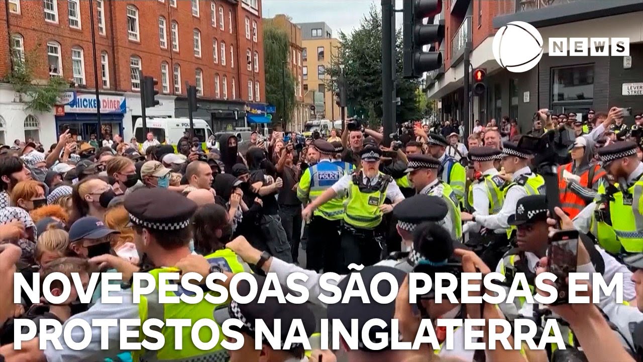 Nove pessoas são presas durante protestos na Inglaterra