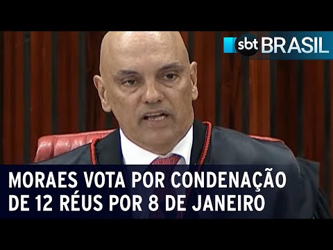 8 de Janeiro: Moraes vota pela condenação de mais 12 réus | SBT Brasil (02/02/24)