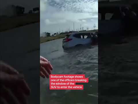Family rescued from car in freezing water