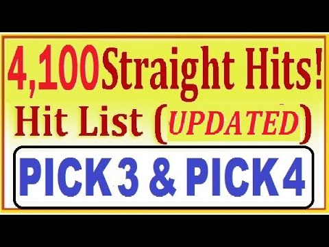 4,100 Pick 3 Lottery Straight Hits This week!