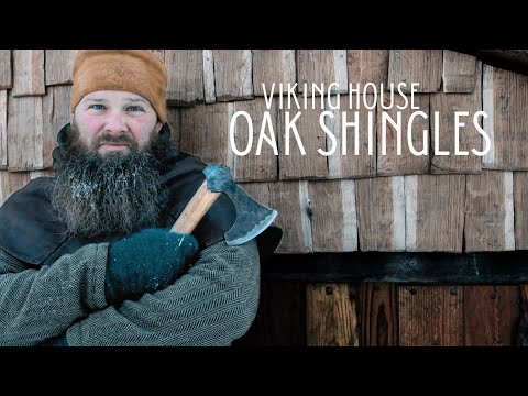 Building a Viking House with Hand Tools (14) | Cladding Walls with Oak Shingles in Extreme Cold!