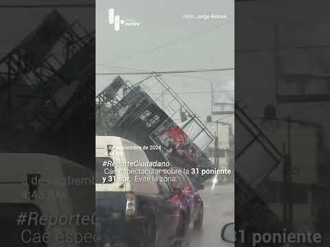 #ReporteCiudadano ? Cae espectacular sobre la 31 poniente y 31 sur.  Evite la zona.