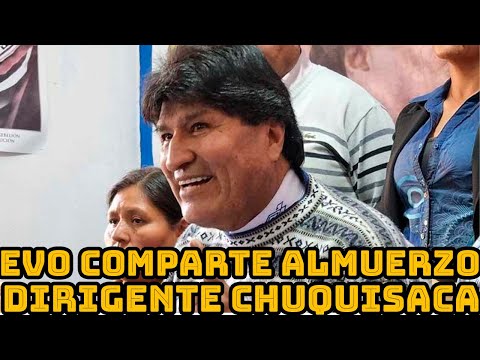 EVO MORALES ALMUERZA CON DIRIGENTES DEL NOR CINTHIS EN VILLA TUNARI BOLIVIA..