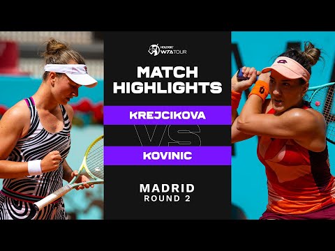 Barbora Krejcikova vs. Danka Kovinic | 2023 Madrid Round 2 | WTA Match Highlights