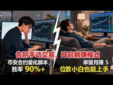 【币安合约量化】别再手动交易！这个全自动脚本，胜率 90%+，单窗月赚 5 位数 #币安合约 #量化脚本 #全自动挂机 #合约交易 #高胜率脚本 #币圈赚钱 #量化投资 #交易自动化 #合约机器人