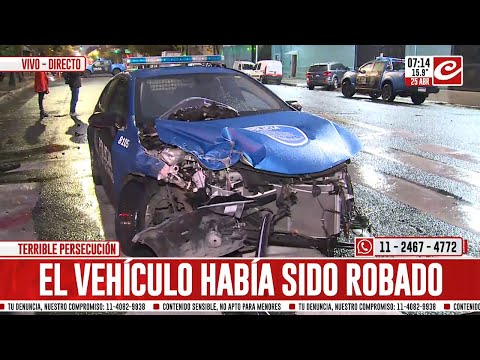 Impresionante choque entre patrullero y automóvil en Barracas