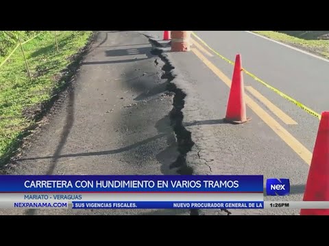 Carretera con hundimiento en varios tramos de Mariato, Veraguas