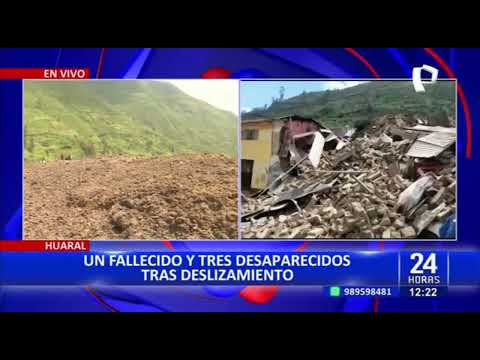 Huaral: continua la búsqueda de personas desaparecidas tras derrumbe de cerro